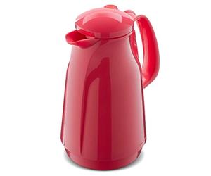 ROTPUNKT Vacuum Jug 227 Bella 1.5 L | Dual Function Screw Cap | BPA-Free - Healthy Drinking | Made in Germany | Keep Warm + Cold | Glass Insert - Strawberry