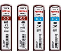 rOtring 0.5mm HB High Polymer Refills - 2 x 12 Leads + 0.7mm HB - 2 x 12 Leads