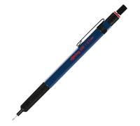 rOtring 500 Mechanical Pencil | 0.5mm HB Lead | Blue hexagonal plastic barrel and non-slip textured metal grip