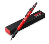 rOtring 500 Mechanical Pencil | 0.5mm HB Lead | Red hexagonal plastic barrel and non-slip textured metal grip