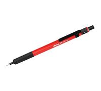 rOtring 500 Mechanical Pencil | 0.5mm HB Lead | Red hexagonal plastic barrel and non-slip textured metal grip