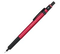 rOtring 500 Mechanical Pencil | 0.5mmHB Lead | Red hexagonal plastic barrel and non-slip textured metal grip