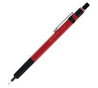 rOtring 500 Mechanical Pencil | 0.5mmHB Lead | Red hexagonal plastic barrel and non-slip textured metal grip