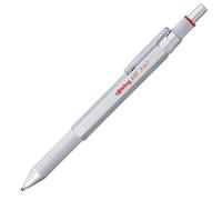 rOtring 600 3-in-1 Multicolour Pen and Mechanical Pencil | Black & Red Ballpoint Pen Tips | 1 Mechanical Pencil Tip (0.5mm) | Silver Barrel