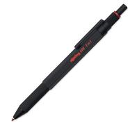 rOtring 600 3-in-1 Multicolour Pen and Mechanical Pencil | Black & Red Ballpoint Pen Tips | 1 Mechanical Pencil Tip (0.5mm) | Black Barrel