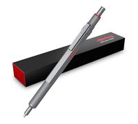 Rotring 600 Gel Pen | 0.55 mm | Black Ink | Silver Metal Body Pen | Non-Slip Knurled Grip & Hexagonal Barrel | Refillable