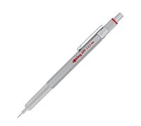 rOtring 600 Mechanical Pencil | 0.5 mm | Silver All-Metal Body Propelling Pencil | Non-Slip Knurled Grip & Hexagonal Barrel