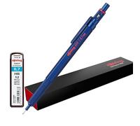 rOtring 600 Mechanical Pencil with Extra Leads| 0.7 mm | Blue All-Metal Body Propelling Pencil | Non-Slip Knurled Grip & Hexagonal Barrel