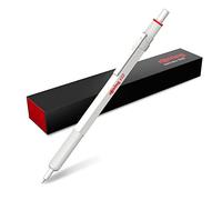 rOtring 600 Metallic Ballpoint Pen | Medium Point | Black Ink | Pearl White Barrel with Non-Slip Knurled Grip | Refillable | 1 Count