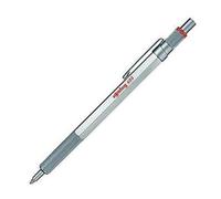 rOtring 600 Ballpoint Pen | Medium Point | Black Ink | Silver Metal Barrel with Non-Slip Knurled Grip | Refillable