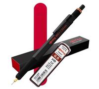 rOtring 800+ 0.5mm Mechanical Pencil with Touchscreen Tip | Black | Premium Hybrid Tool | Red Velvet Sleeve + 12 HB Leads | Gift Boxed | for Architects, Designers, Engineers, Students