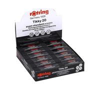 rOtring Tikky Exam Standard Large Pencil Erasers - Box of 24 Rubbers - Clean Dust Free Erasing