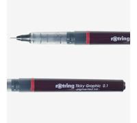 rOtring Tikky Graphic 0.1 mm Black Ink Disposable Fine Liner - 2 pk