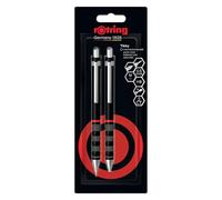 Rotring Tikky Mechanical Pencil & Ballpoint Set | HB Lead, 0.5 mm Pencil | Medium Point Pen | Black Barrel | Lightweight with Rubberised Grip