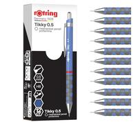 rOtring Tikky Mechanical Pencil | HB 0.5 mm | Iris (blue) Barrel | Lightweight with Rubberised Grip | 12 Count