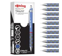 rOtring Tikky Mechanical Pencil | HB 0.7 mm | Iris (blue) Barrel | Lightweight with Rubberised Grip | 12 Count