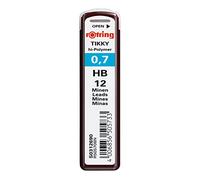 rOtring Tikky Mechanical Pencil Replacement Leads, HB, 0.7 mm, 12/Pk | Break-resistant 0.7 mm hi-polymer leads - balanced HB lead for everyday writing, drawing and note-taking