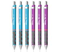 rOtring Tikky Mechanical Pencils - 0.7mm - HB - Light Blue & Purple Barrels - Pack of 6