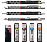 rOtring Tikky Retractable Pencil Set, 4-teiliges Set, Black, 1