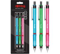 rOtring Visuclick Mechanical Pencil | 0.7 mm | 2B Lead | Lively Pink, Green & Blue Barrels | 3 Count