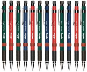 rOtring Visumax Mechanical Pencils - 0.7mm - Pack of 12 - Refillable - Twist Out Eraser - Rubber Grip - Assorted Barrel Colours