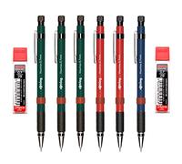 Rotring Visumax Mechanical Pencils - 0.7mm - Pack of 6 Pencils + 48 Super Polymer Lead Refills - Twist Out Eraser - Rubber Grip - Refillable - Assorted Barrel Colours