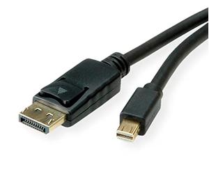 Rotronic 'Roline 11.04.5815 Mini V1.3/V1.4 MDP to DP DisplayPort Cable, Male to Male 2 m Black