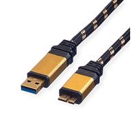 Rotronic ROLINE USB 3.0 Cable/A to Micro B / 2 m/Gold