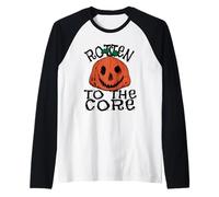 Rotten Pumpkin Horror - Creepy Jack O’ Lantern Raglan Baseball Tee