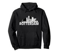 Rotterdam Netherlands City Skyline Silhouette Outline Sketch Pullover Hoodie