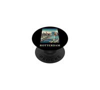 Rotterdam Netherlands Modern Skyline Travel Art PopSockets Adhesive PopGrip