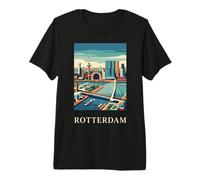 Rotterdam Netherlands Modern Skyline Travel Art Premium T-Shirt