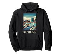 Rotterdam Netherlands Modern Skyline Travel Art Pullover Hoodie