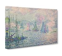 Rotterdam The Meuse By Paul Signac Canvas Print | Gallery Wrapped 30mm Frame Wall Art | 24x16 inches | Ready to Hang | Classic Picture | Living Room Bedroom Lounge Office