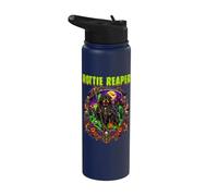 Rottie Reaper Rottweiler Grim Reaper Death Graveyward Horror Stainless Steel Insulated Water Bottle