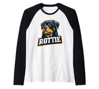 Rottie Strong Rottweiler Portrait Raglan Baseball Tee