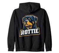 Rottie Strong Rottweiler Portrait Zip Hoodie