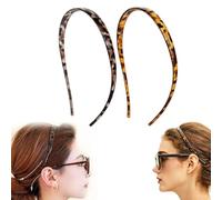 Rottipe 2 Pack Eyewear Headbands, Flex No Pressure Hairbands Leopard Print Hairband Comfortable Glasses Headbands for Women Fashion Skinny Hairbands