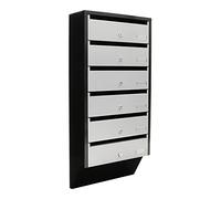 Rottner Depot 6 Letter Box System Silver Black Cylinder Lock 2 Keys per Compartment Name Tag Holder Including Mounting Material 824 x 385 x 140 cm