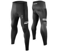 ROTTO Mens Cycling Leggings Padded & No Pad Cycle Tights Biking Trousers with Multiple Pockets