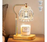 ROTTOGOON Candle Warmer Lamp with Timer and Dimmer with 2 Bulbs Height Adjustable Dimmable Wax Melt, Gifts for Women, Birthday Presents for Mum Friends, New House Warming, Home Decor (Transparent)