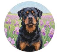 Rottweiler 1000 Piece Round Puzzles For Adults And Kids Pet Dog Jigsaw Puzzle Creative Unique Challenge Games Impossible Hard Difficult Challenging Puzzles 1000pcs (67.5x67.5cm)