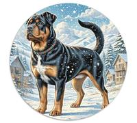 Rottweiler 1000 Piece Round Puzzles for Kids And Adults Gift for Family Colorful for And Home Decor Creative for Teenagers And Adults 1000pcs (67.5x67.5cm)