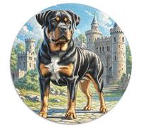 Rottweiler 1000 Piece Round Puzzles for Kids And Adults Jigsaw Colorful for Impossible for Creative for Teenagers And Adults 1000pcs (67.5x67.5cm)