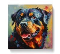Rottweiler Abstract Expressionism No.1 Canvas Print | Gallery Wrapped 30mm Frame Wall Art | 20x20 inches | Ready to Hang | Eclectic Picture | Living Room Bedroom Lounge Office