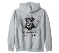 Rottweiler Always in Our Hearts Angel Dog Pet Memorial Zip Hoodie