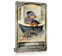 Rottweiler Bath Soap Wash Your Paws Stunning Cool Wall Decor | Kitchen Sets Vintage Style Custom Garden Decoration Easy Hang(20X30CM)