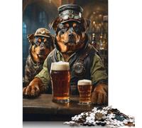 Rottweiler Beer Hound Puzzle Relax Challenge Toy Premium Cardboard Jigsaw Puzzle for Adult Children Easter Gifts 1000pcs (75x50cm)