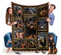 Rottweiler Blanket - Fleece Throw Blanket for Couch Super Soft Cozy Bed Blanket Lightweight Plush Fuzzy Lap Blankets and Throws for Sofa, 50 x 60 Inch, Gift for Dog Lover