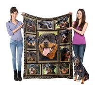 Rottweiler Blanket for Kids Boys Girls, Rottweiler Gifts for Rottweiler Dog Lover, Super Soft Fuzzy Dog Throw Blanket Rottweiler Print Plush Gift for Birthday Christmas 40x50 inch